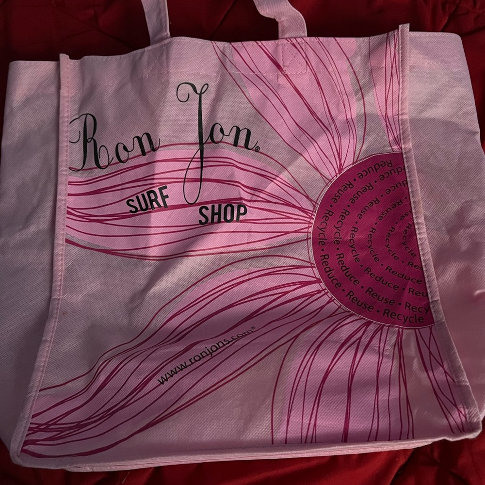 pink tote bag